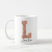 Mug LETTRE rose Parties scintillant or Varsity Monogra (Gauche)