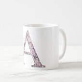 Mug Lettre rose Un monogramme initial Marble Alpha sym (Devant droit)