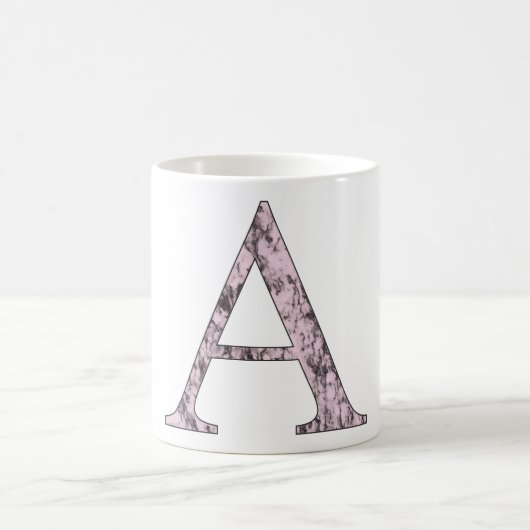 Mug Lettre rose Un monogramme initial Marble Alpha sym (Centre)