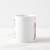 Mug Lettre rose violet noire Florale Monogramme F (Centre)
