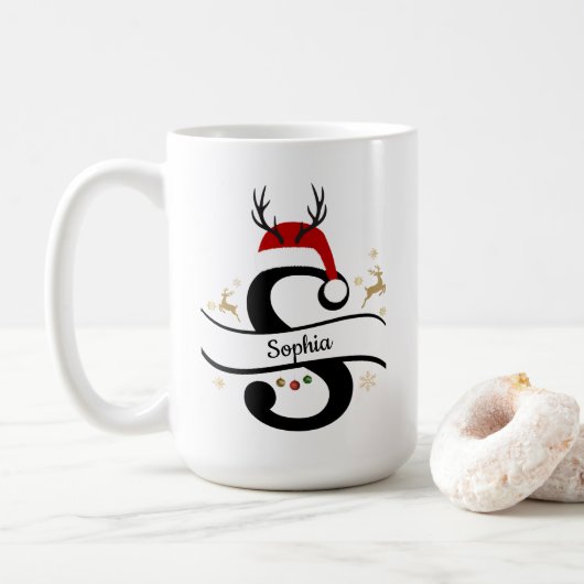 Mug Lettre S Alphabet de Noël (Avec donut)