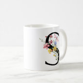 Mug Lettre S avec fleurs (Devant droit)