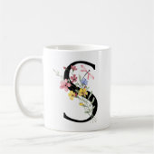 Mug Lettre S avec fleurs (Gauche)