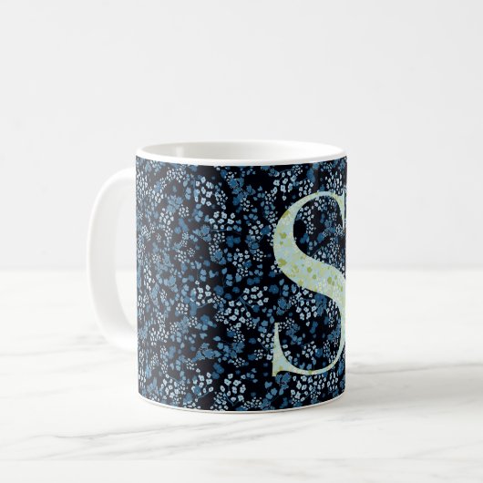 Mug Lettre S bleu et vert liberté (Devant gauche)