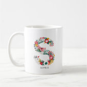 Mug Lettre S | LETTRE FLEURIE Whimsical Monogramme I M (Gauche)
