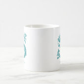 Mug Lettre S Monogramme Turquoise Nom moderne (Centre)