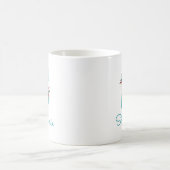 Mug Lettre S Turquoise rose floral (Centre)
