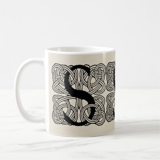 Mug LETTRE S Vintage Céleste Knot Monogramme (Gauche)