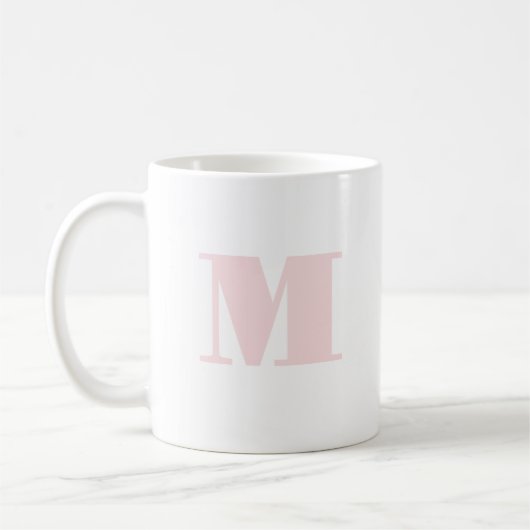 Mug Lettre simple initiale rose tendre (Gauche)