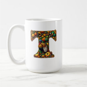 Mug Lettre style dinde de Thanksgiving