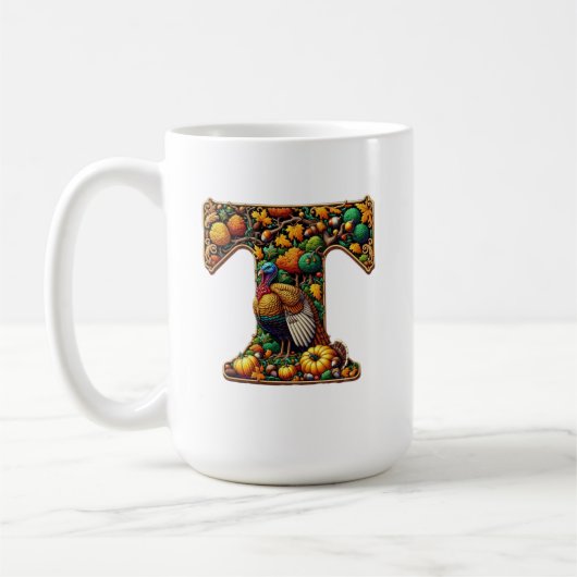 Mug Lettre style dinde de Thanksgiving (Gauche)