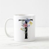 Mug Lettre T avec fleurs (Gauche)
