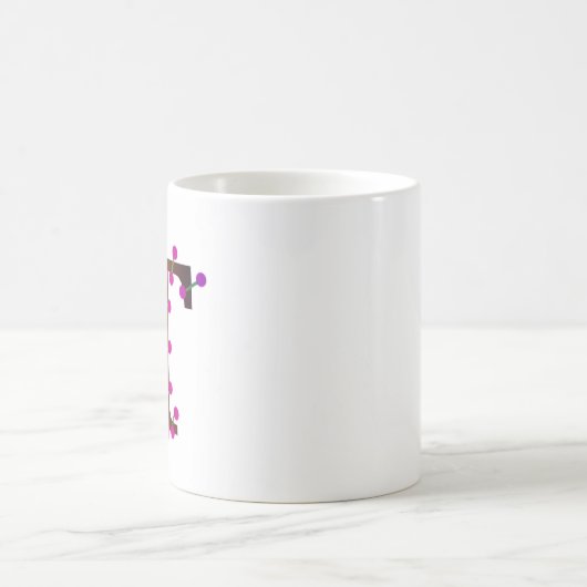 Mug Lettre T initiale décorative en blanc (Centre)