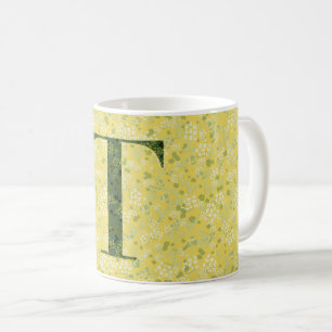 Mug Lettre T jaune clair et vert foncé liberté