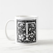Mug Lettre T Monogramme médiéval Art Nouveau (Gauche)