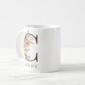 Mug LETTRE TONNE FLEURIE Tendance C (Devant gauche)