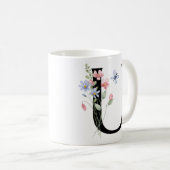 Mug Lettre U avec des fleurs (Devant droit)