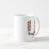 Mug Lettre U | LETTRE FLEURIE Whimsical Monogramme I M (Devant droit)