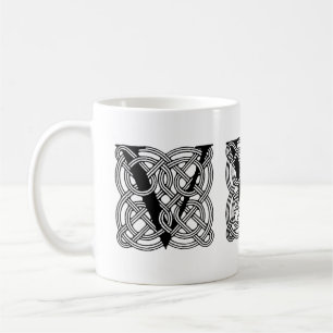 Mug Lettre V Vintage Céleste noeud Monogramme