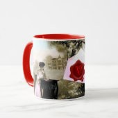 MUG LETTRE VALENTINE ROMANTIQUE, MONOGRAMME DE SCEAU D (Devant gauche)