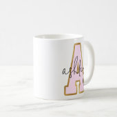 Mug Lettre Varsity du Pink Gold College Monogramme A (Devant droit)