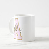 Mug Lettre Varsity du Pink Gold College Monogramme A (Devant gauche)