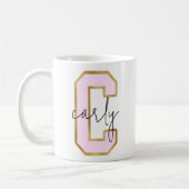 Mug Lettre Varsity du Pink Gold College Monogramme C (Gauche)