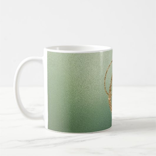 Mug LETTRE VERTE Olive Parties scintillant OR C (Gauche)