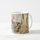 Mug Lettre vintage d'amour parchemin avec fleurs (10) (Devant droit)