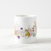 Mug Lettre W - Gold Floral Nom soeur collègue ami coll (Centre)