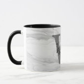 Mug Lettre W Monogramme en Marbre Moderne et Classique (Gauche)