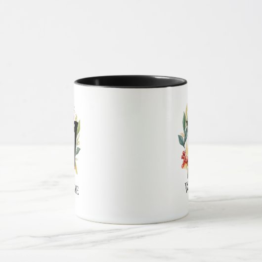 Mug Lettre W Monogramme initiale Berry Fer (Centre)