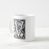 Mug Lettre W Monogramme médiéval Art Nouveau (Devant gauche)