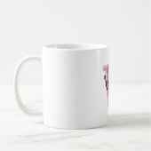 Mug Lettre W Nom Rose Violet Confortable  (Gauche)