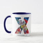 MUG LETTRE X DE NOËL / PÈRE NOËL AVEC MONOGRAM DE VIOL (Gauche)