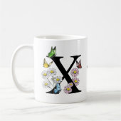 Mug Lettre X Floral Butterfly Monogramme initial (Gauche)