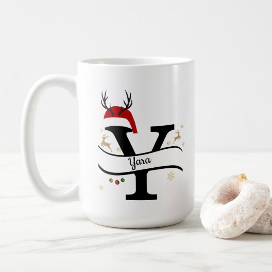 Mug Lettre Y Alphabet de Noël (Avec donut)