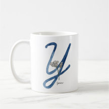 Lettre "Y", fleur d'aquarelle initiale de muqueuse