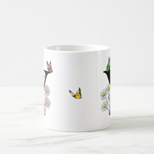 Mug Lettre Y Monogramme Papillon Floral     (Centre)