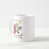 Mug Lettre Z Fleur Bourguignonne Or Élégant (Devant gauche)