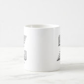 Mug Lettre Z Gris Monogramme Nom moderne (Centre)