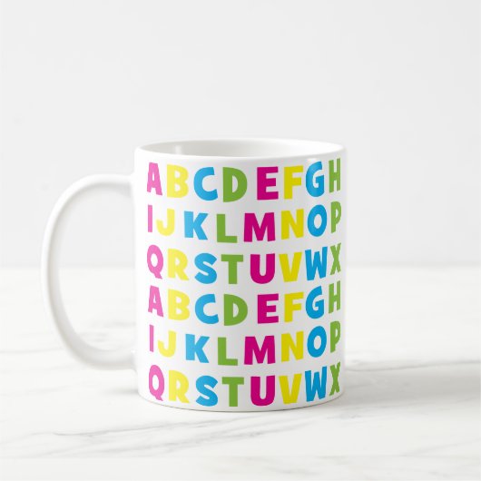 Mug Lettres Alphabet Colorées (Gauche)