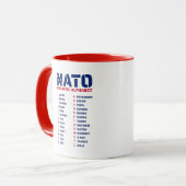 Mug Lettres alphabétiques OTAN Royaume-Uni (Devant gauche)