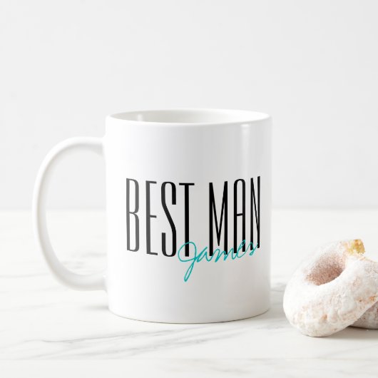 Mug Lettres audacieuses "Best Man" Soirée de mariage p (Avec donut)