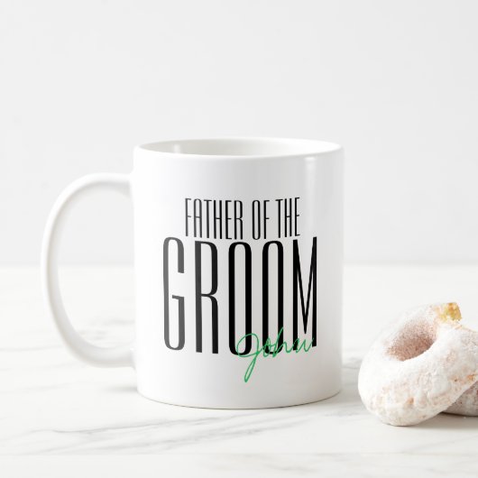Mug Lettres audacieuses "père noce de marié" (Avec donut)