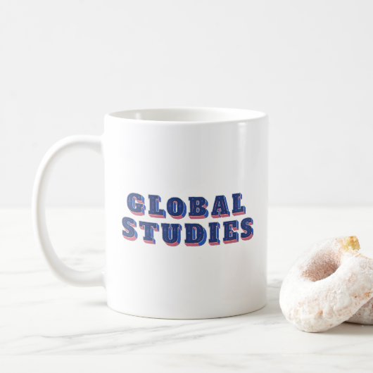 Mug Lettres bleues rétro études globales (Avec donut)