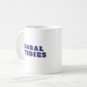 Mug Lettres bleues rétro études globales (Devant gauche)
