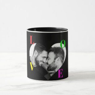 Mug Lettres d'amour LGBT Pride Black & White Photo per