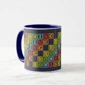 Mug Lettres d'aviron colorées marine (Devant gauche)