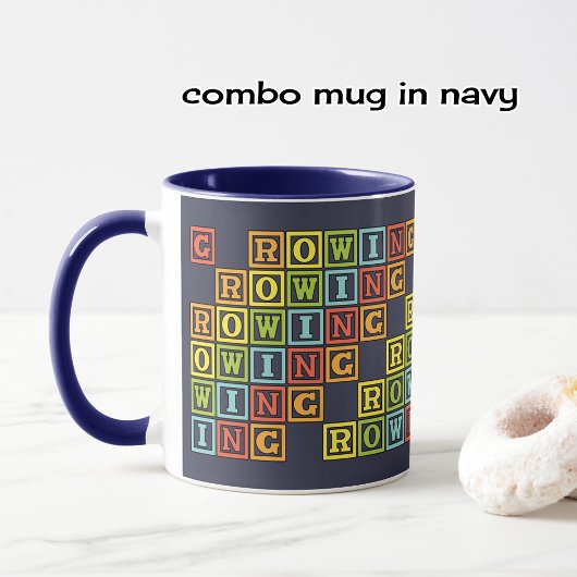 Mug Lettres d'aviron colorées marine